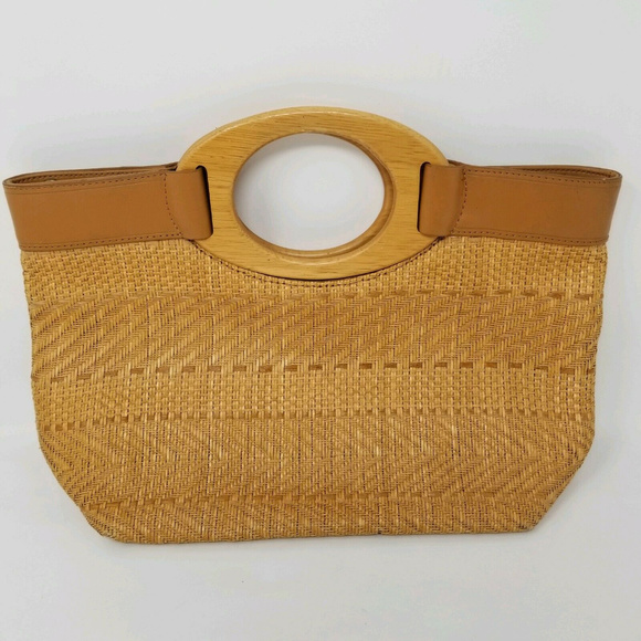 Fossil Handbags - Fossil Womens Straw Weave Handbag Purse